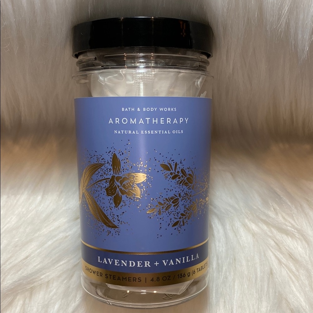 Aromatherapy LAVENDER + VANILLA “Shower Steamers”, 6-count Tablets Bottle, NWTag